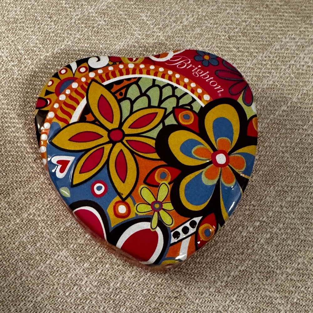 Brighton Metal‎ Heart Tin Floral Design Multi-Color